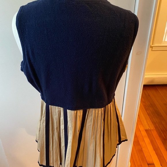 Anthropologie sweater sleeveless pleated top M - Picture 5 of 9